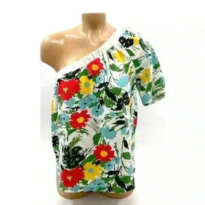 Anthropologie Porridge Larsa Floral One-Shoulder Top Size S Multicolor
